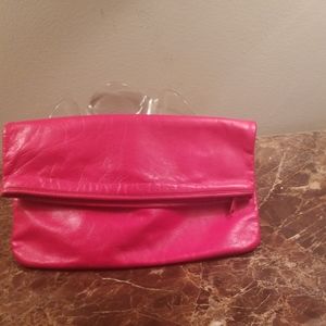 Leather Red Clutch Purse